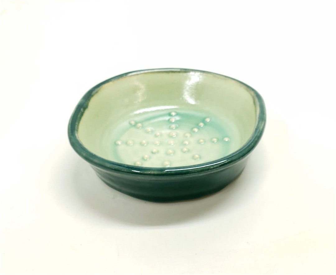 Dark and Light Green Soap Dish 5.5 X 5 X 1 Etsy