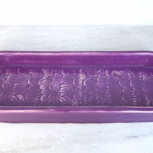 Long Dish Hibiscus Design For Windowsill Plants or Food