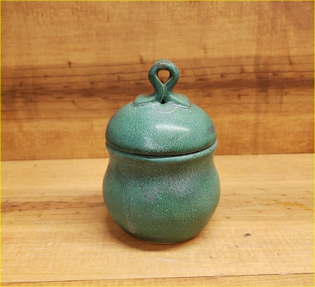 Seafoam Green Glaze Ceramic Jar With Lid Etsy