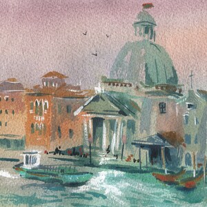 Italy painting Watercolor Italy Venice painting Small watercolor painting Original landscape art Fine art painting