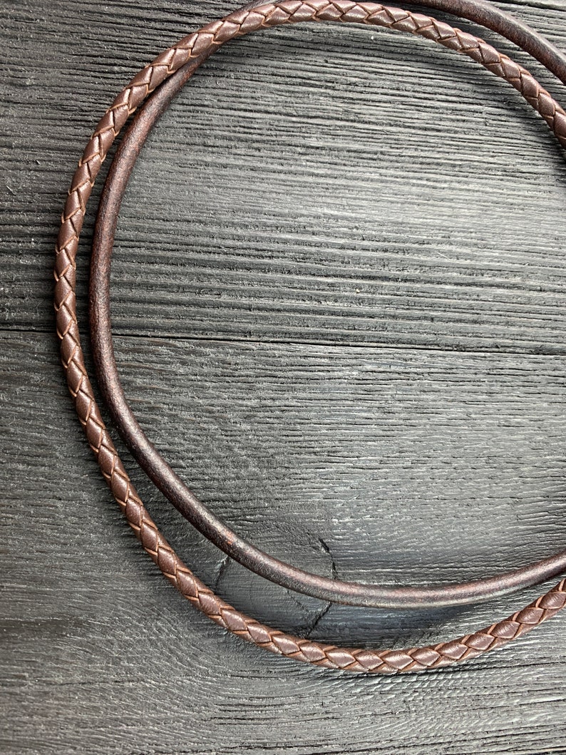 Unisex Leather Choker Round Leather Braided Leather Choker Necklace