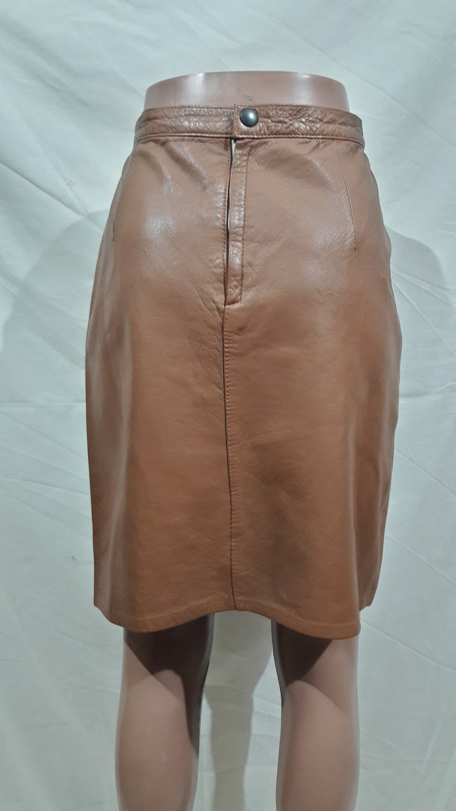 Light brown leather skirt. Leather skirt with an insert Etsy