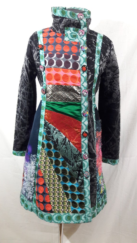 Patchwork coat women trench coat for women