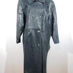 Women black leather raincoat. Women leather trench coat. Black leather long coat for women