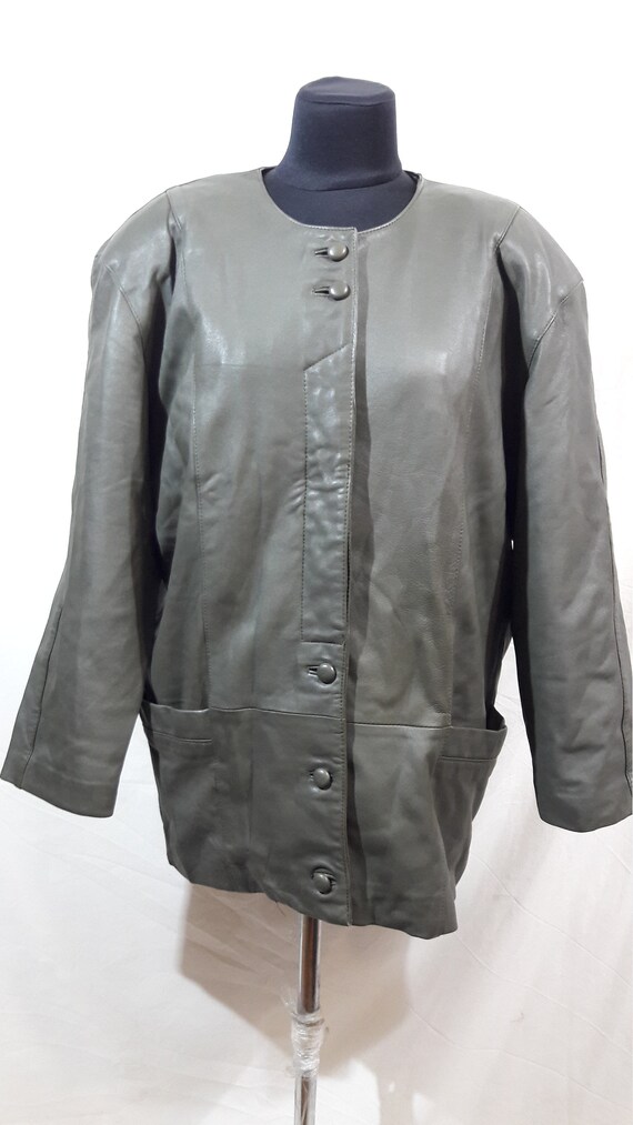 Women's leather jacket. Women's jacket without a c