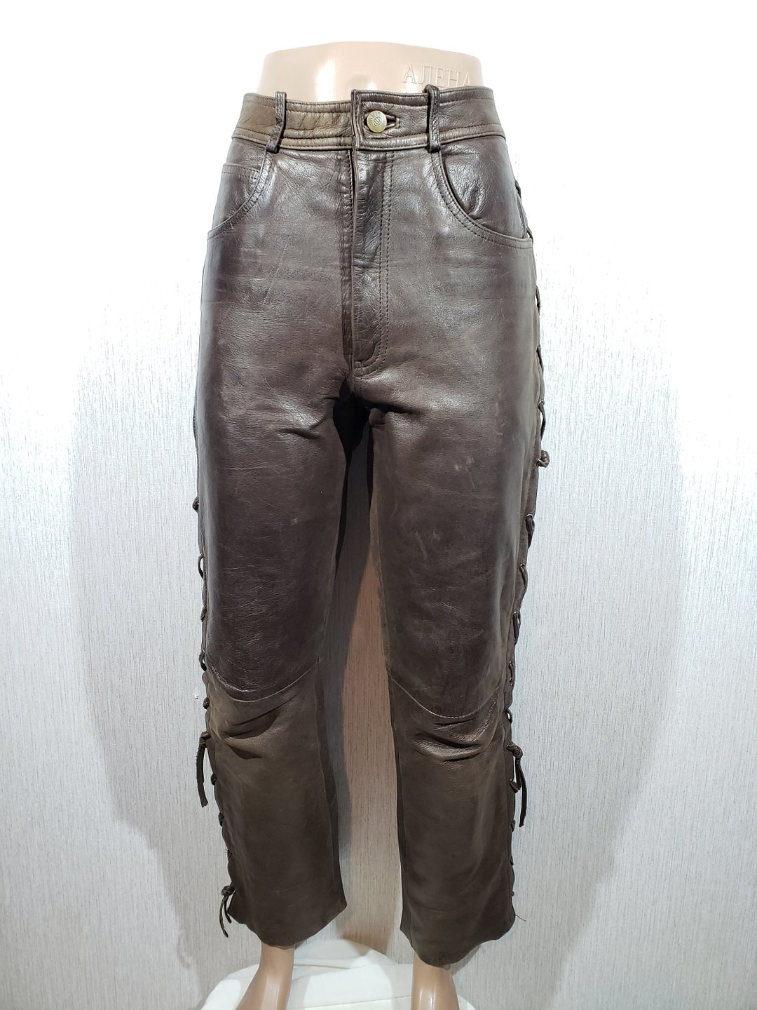 Awesome Brown Leather Pants for Men. Brown Leather Pants With Etsy