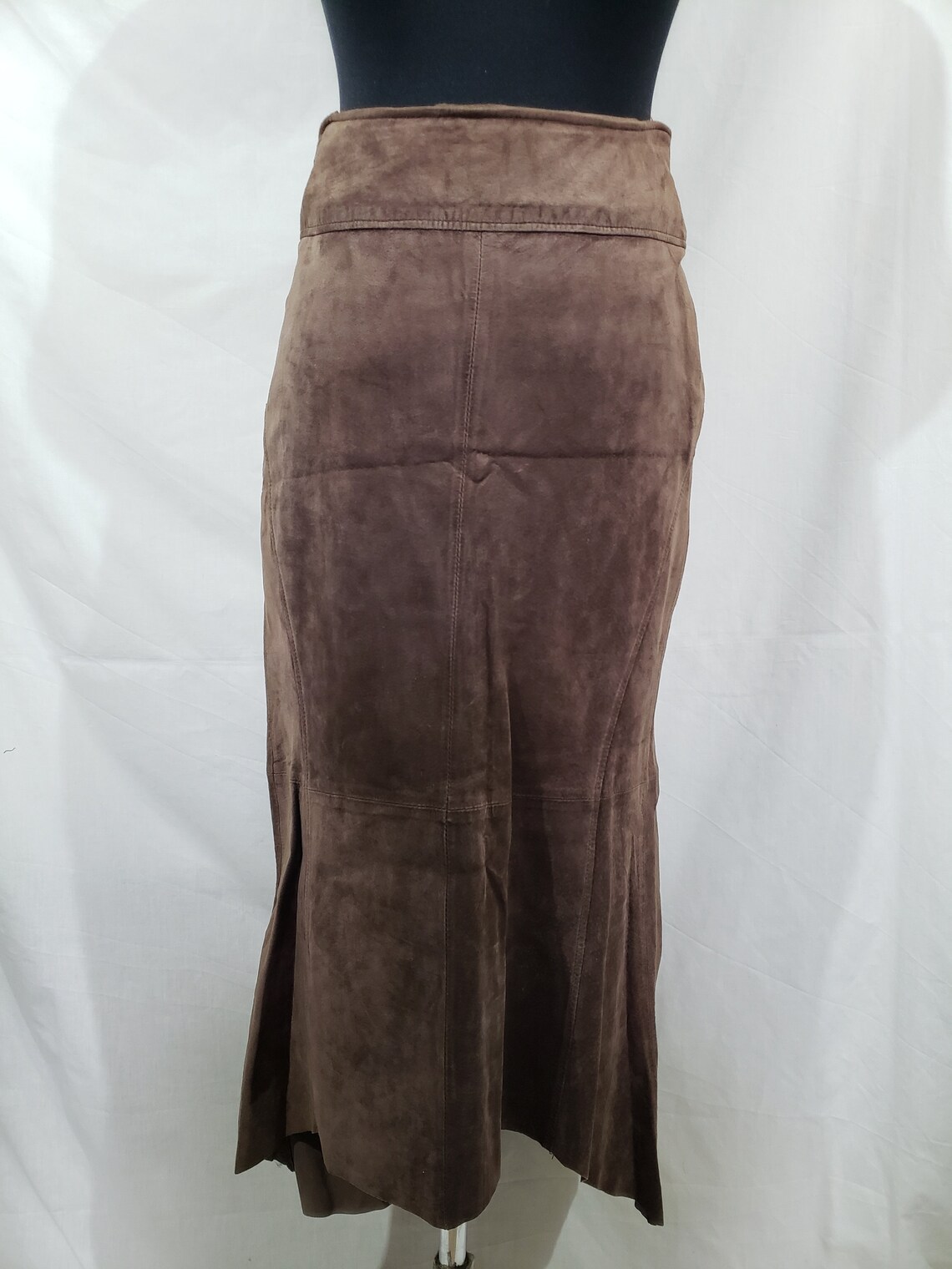 Nice long brown leather skirt. Stylish skirt made of genuine | Etsy