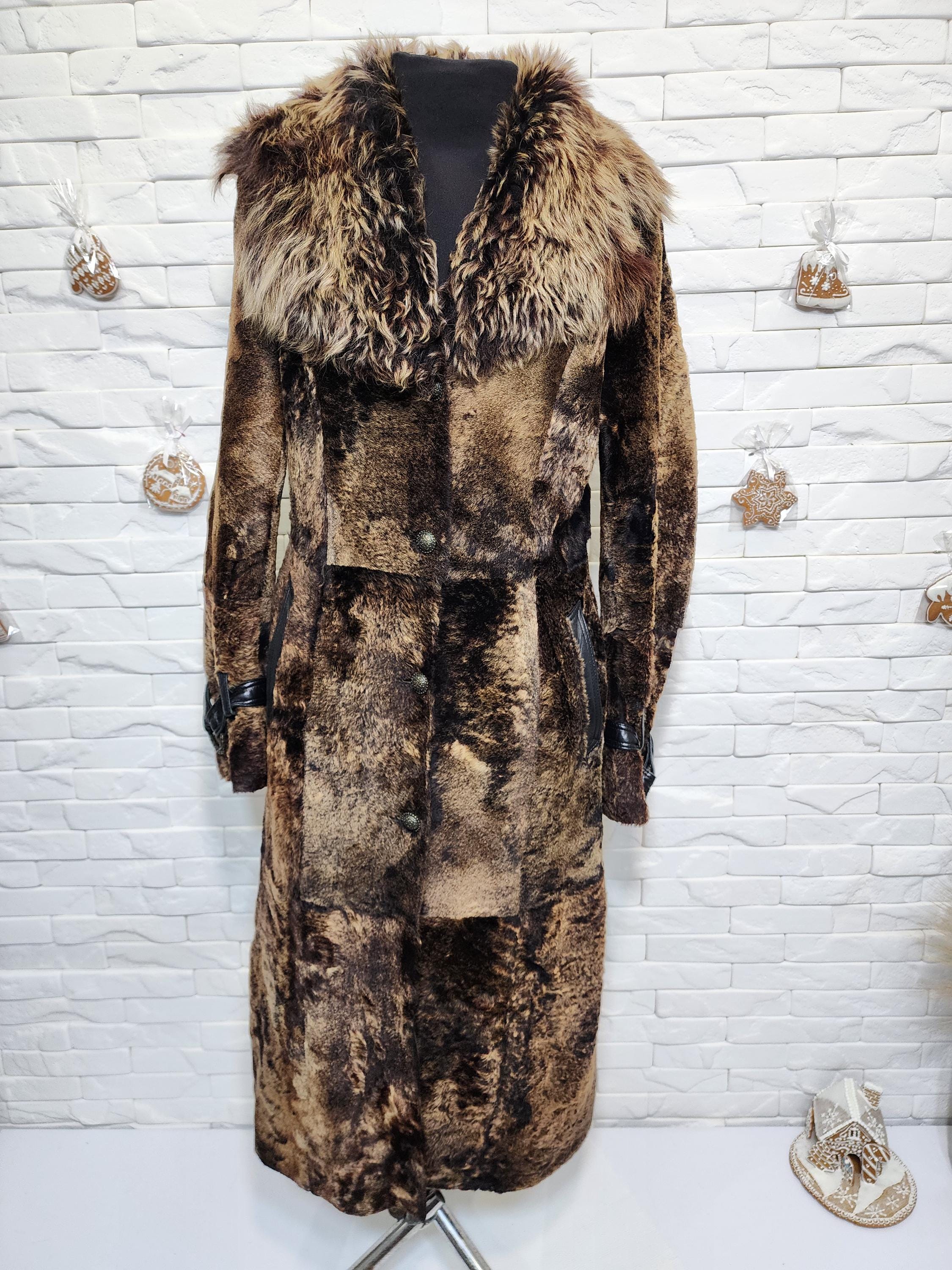 Brown Fur Coat: Genuine Fur. Women's Sheepskin. - Etsy