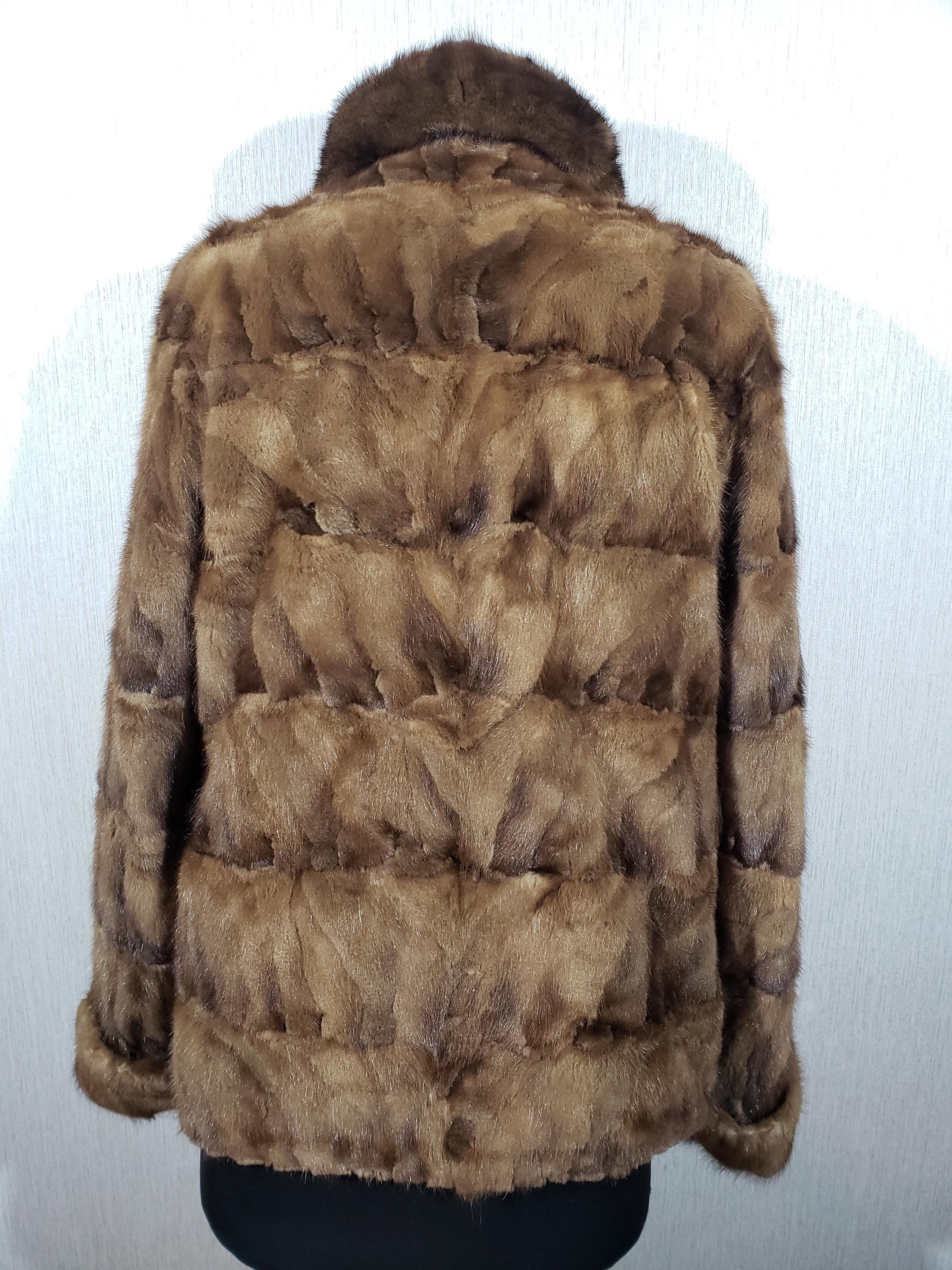 ブラウンミンクファーコート - レディース本毛皮ジップアップ