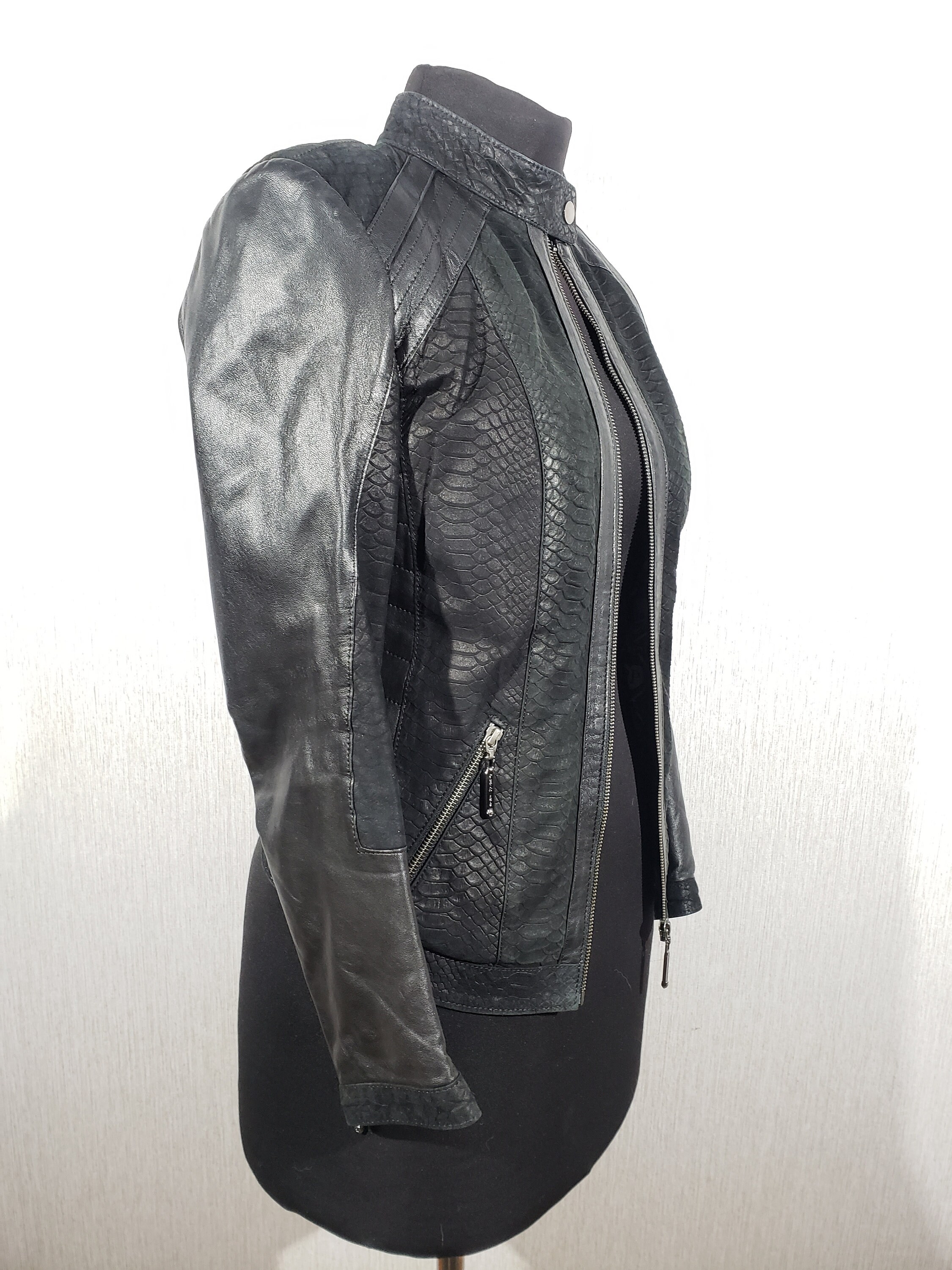 Vintage Black Leather Jacket: Women's Suede Moto Jacket With