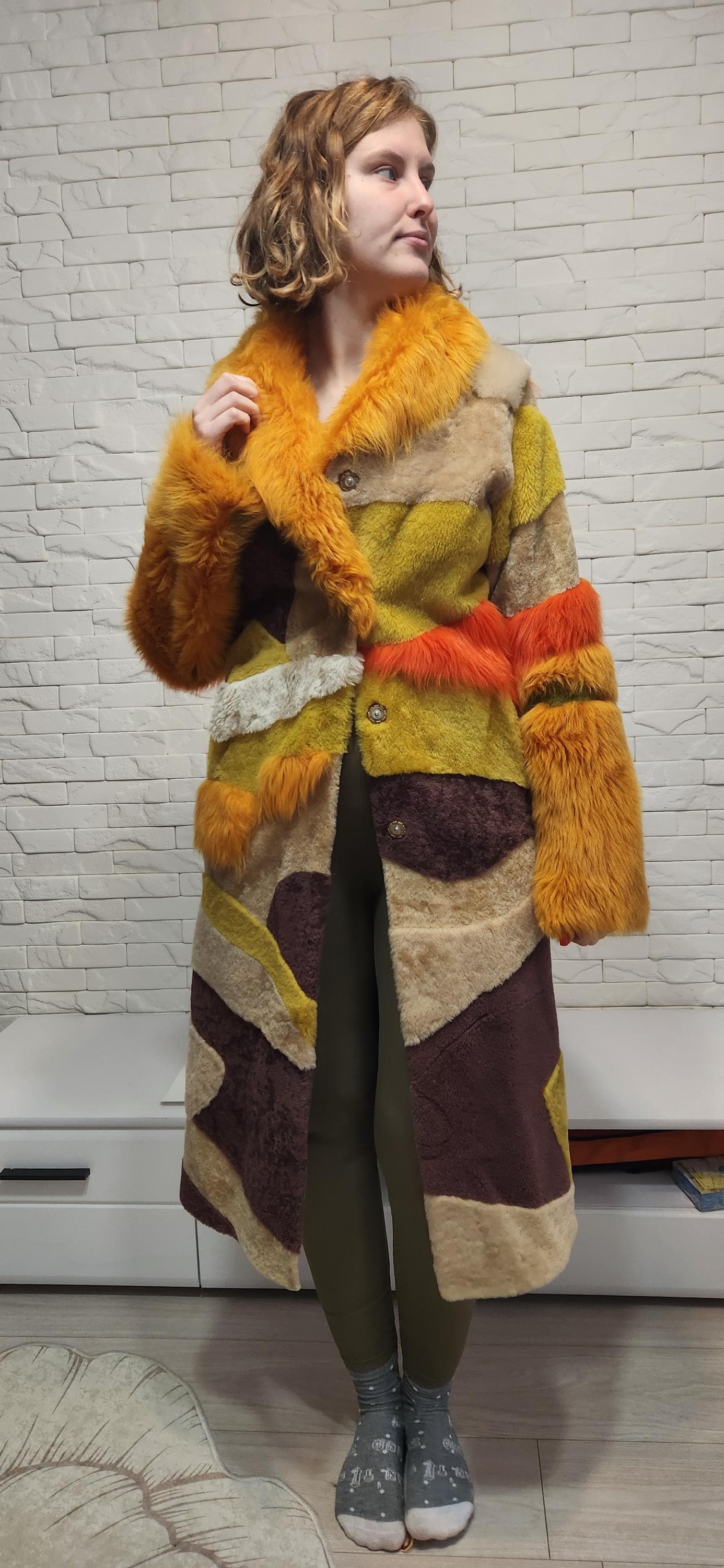 NO-COLLAR FUR COAT clane NO COLLAR VOLUME ECO FUR COAT 66