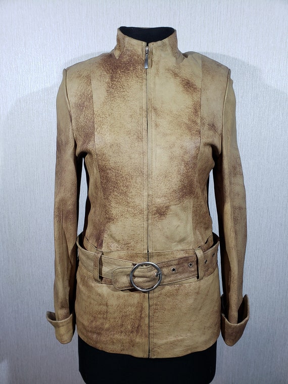 Women s Stylish Leather Jacket. Cute Women s Brown Leather Jacket With Zipper. Etsy