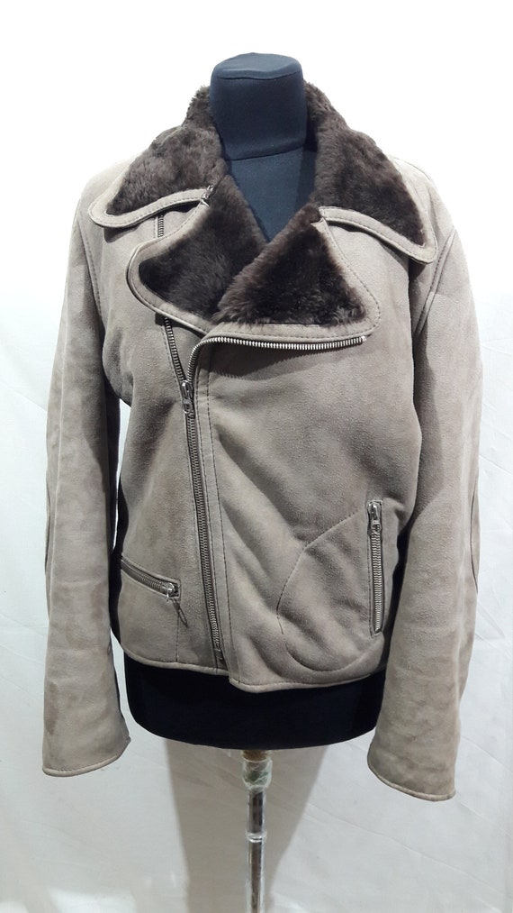 Manteau leger en peau de mouton pour hommes avec fermeture eclair. Manteau en peau de mouton marron clair pour homme en fourrure veritable. Blouson biker fourrure homme Etsy France