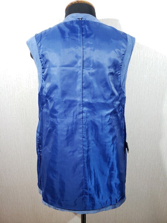 Stylish women's vest made of genuine suede. Blue … - image 5