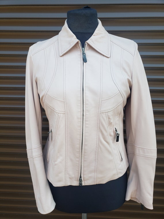 Charming Light Pink Leather Jacket for Women. Women s Leather Jacket for Outdoor Activities Etsy Canada