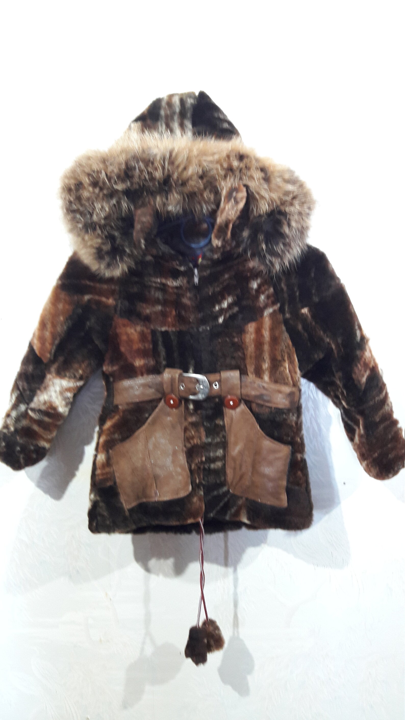 Cute children's sheepskin coat. Brown children's | Etsy