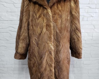 Genuine Brown Mink Fur Coat: Women's Luxury Winter Outerwear
