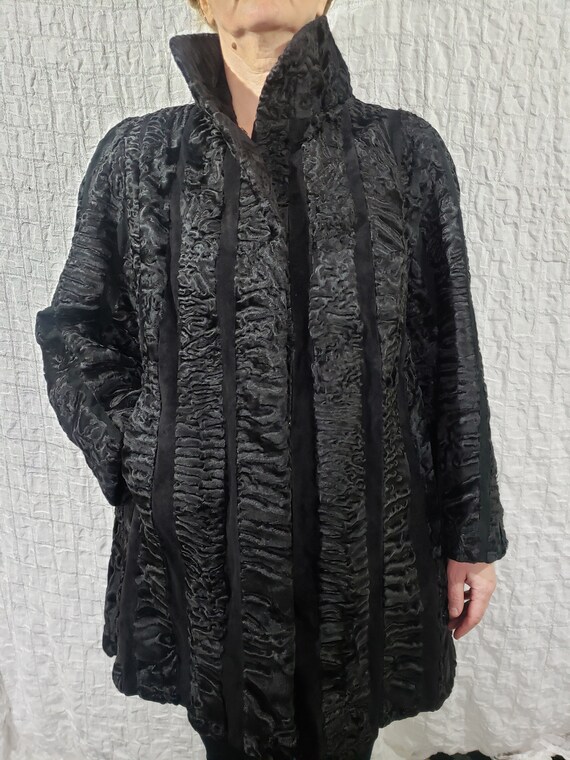 Schwarzer pelzmantel damen Clearance