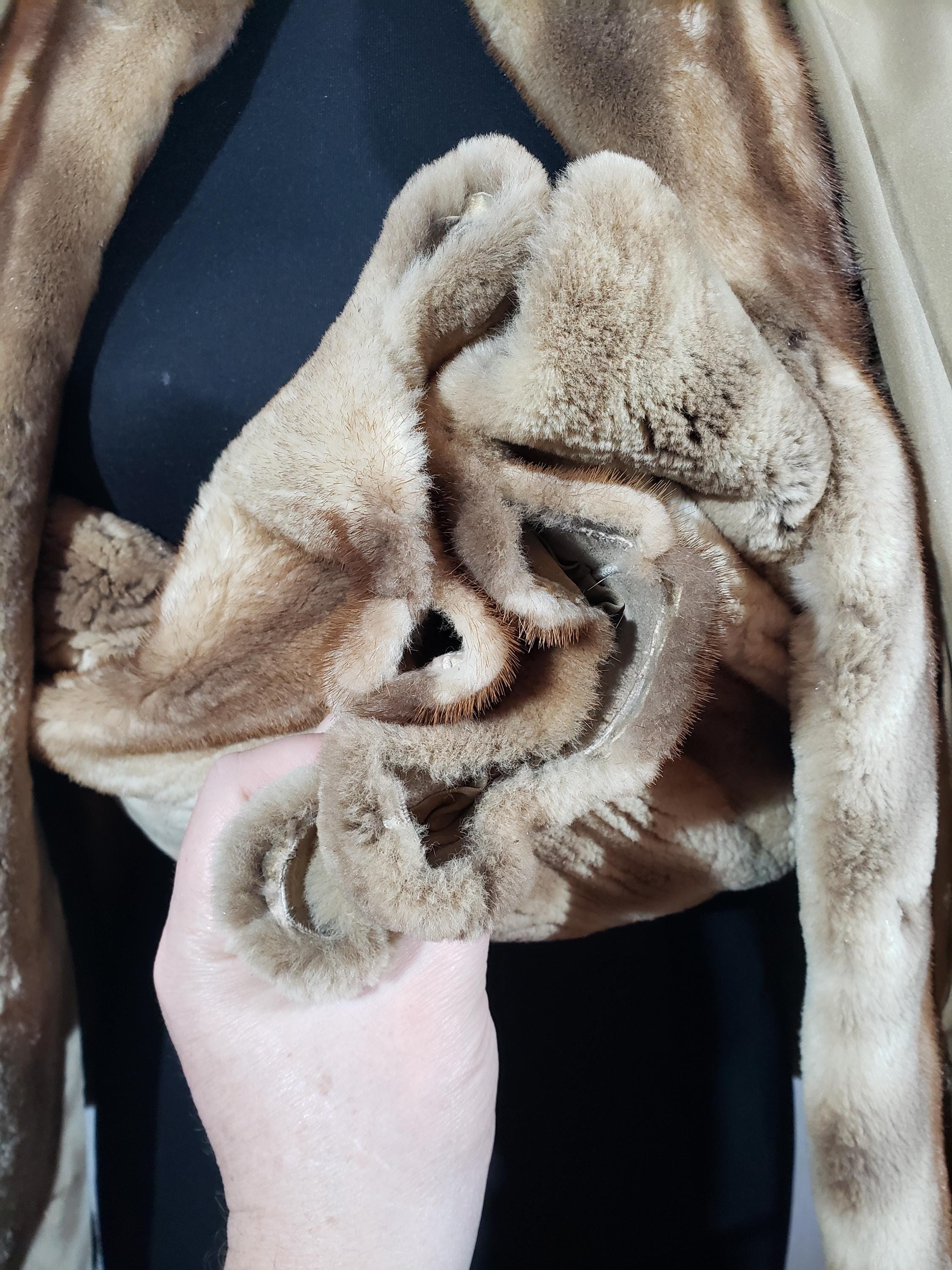 ブラウンミンクファーコート：レディース本毛皮、フック留め - Etsy 日本