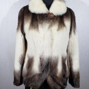 Vintage Mink Fur Coat: Brown & Beige, Women&#39;s Luxury Outerwear