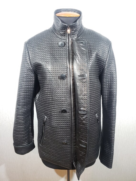 Luxury black leather jacket for men. A gorgeous b… - image 3
