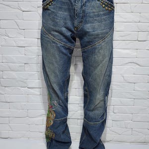 Embroidered Denim Jeans: Women&#39;s Blue Pants