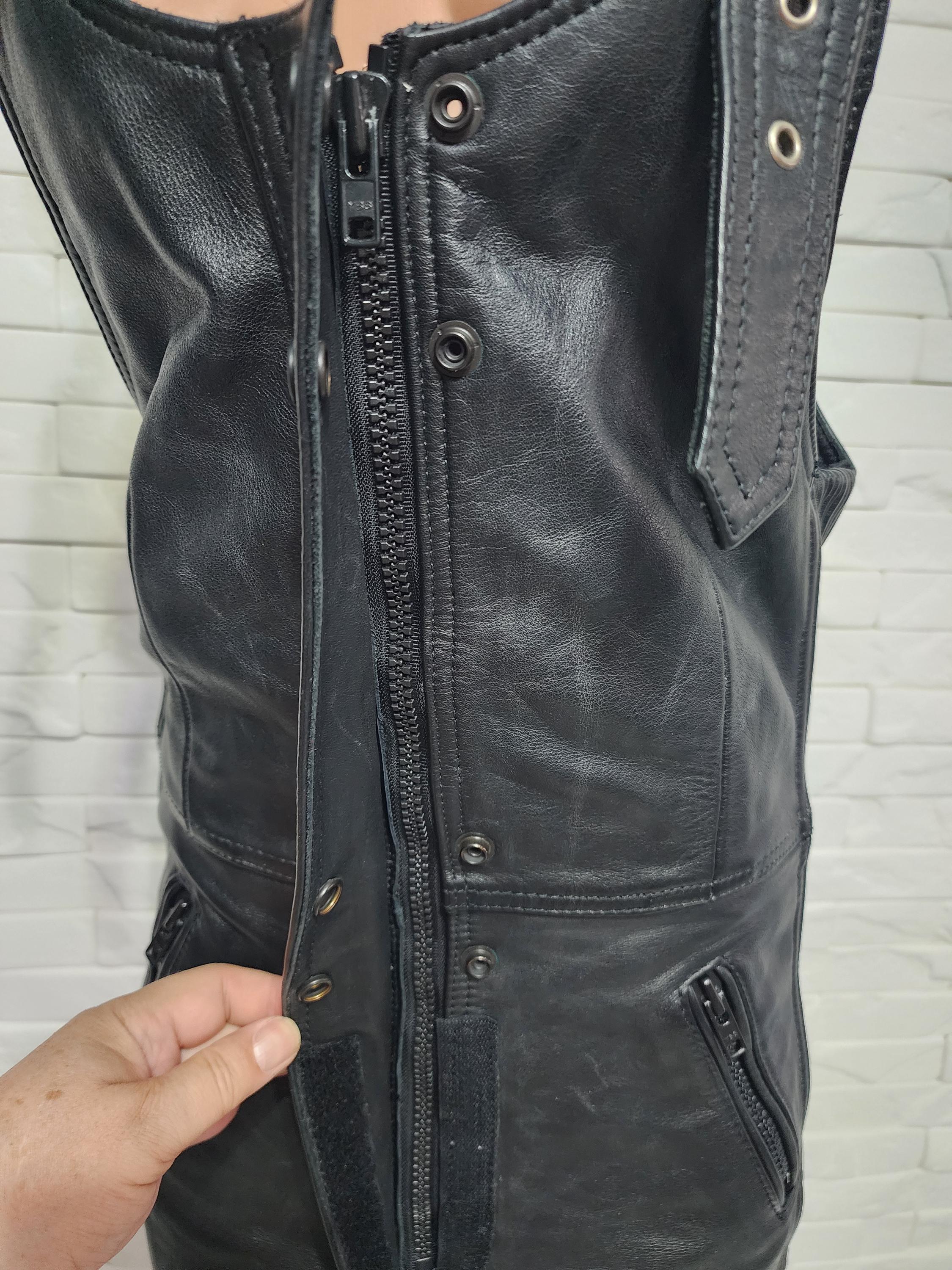 Unisex Black Leather Biker Jumpsuit: Durable Motorcycle Overalls