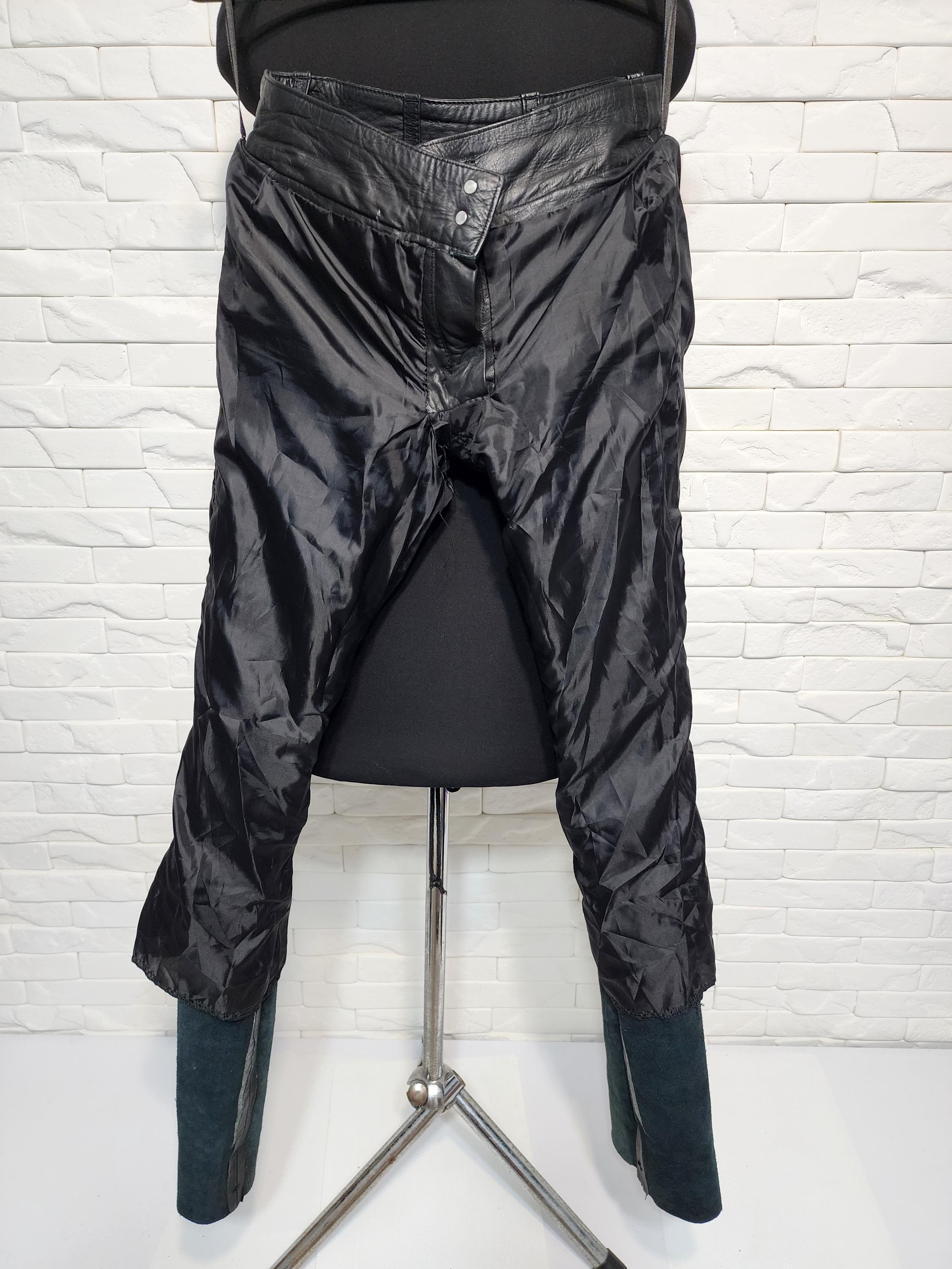 Genuine Leather Lace-up Biker Pants - Women's Black Denim Style - Etsy
