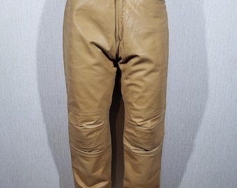 Vintage Braune Lederhose Herren Denim Schnitt: 30 "Taille