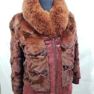 Braune Nerzjacke mit Fuchspelzkragen - Warmer Pelzmantel für Damen
