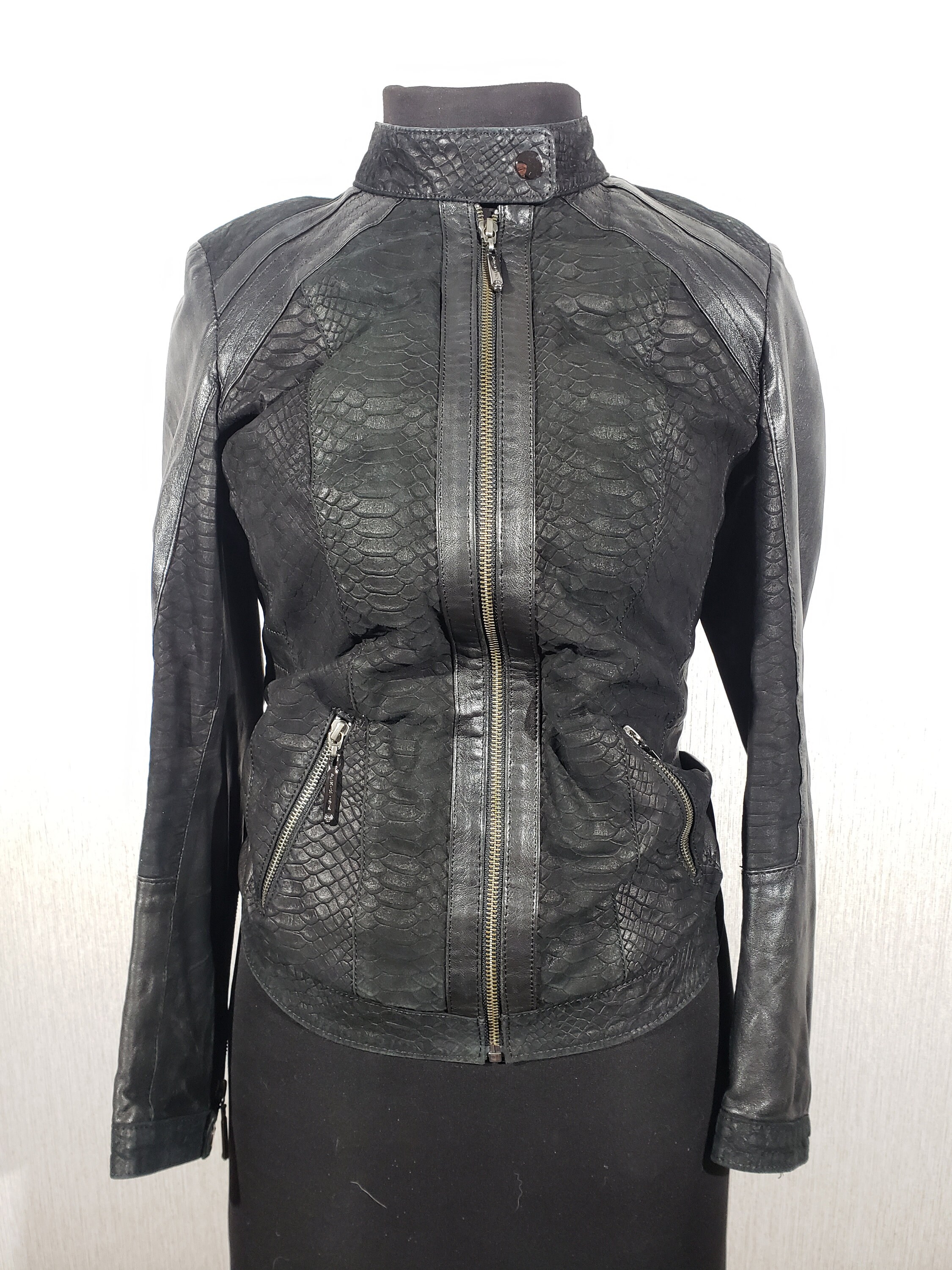 Vintage Black Leather Jacket: Women's Suede Moto Jacket With