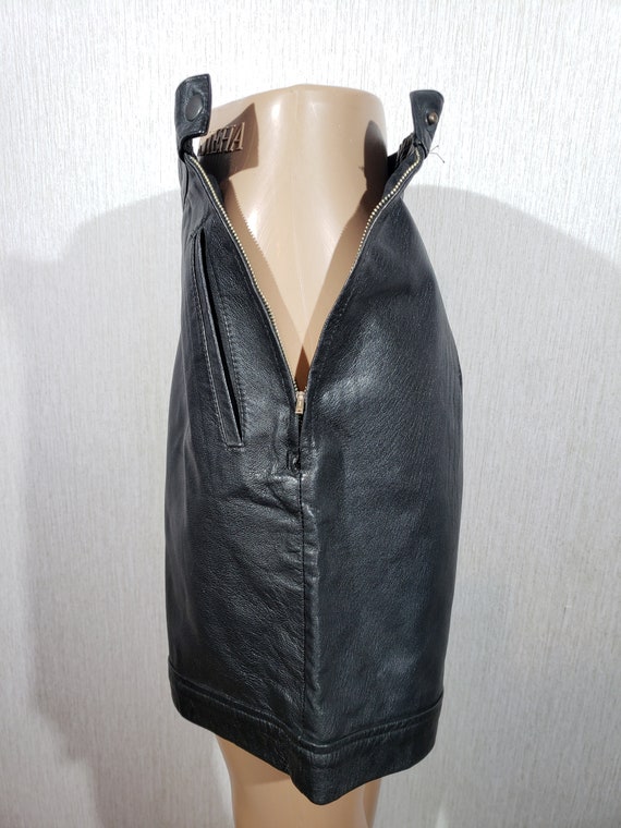 Comfortable leather black shorts for women. Black… - image 6