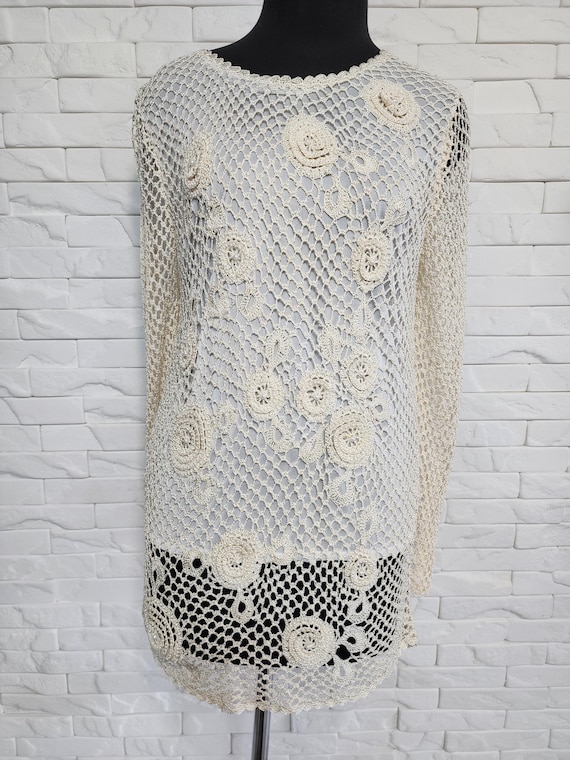 knit tunic dress Women's Knitted Tunic. Beige Knitted Viscose custom_World Cup: Rooftop Watch Party