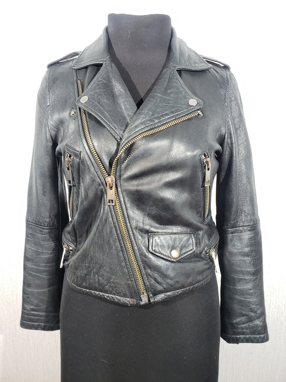 Buy Cute Women s Leather Jacket With a Metal Zipper. Biker Black Women s Leather Jacket. Online in India Etsy