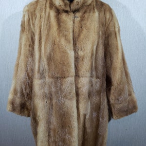 Vintage Brown Mink Fur Coat: Trapezoid Cut, Warm Winter Style