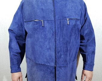 Ash Creek Trading メンズ サイズ XL レザー スエード ブルー グリーン