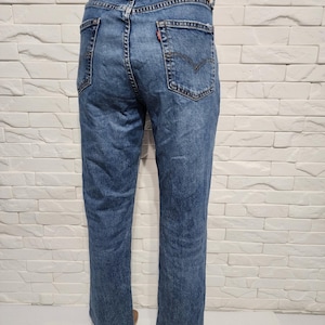 Men&#39;s jeans. Men&#39;s denim pants of blue color.