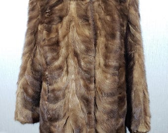 Vintage Brown Mink Fur Coat - Women's Luxury Outerwear