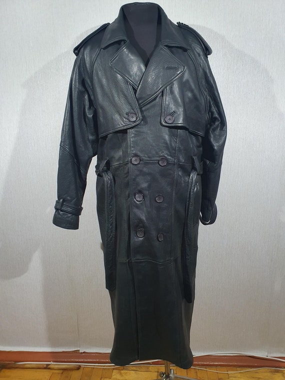 ジャケット・アウター LEATHER LONG coat New In Autumn Winter Fashion Black Long Leather Jacket Women