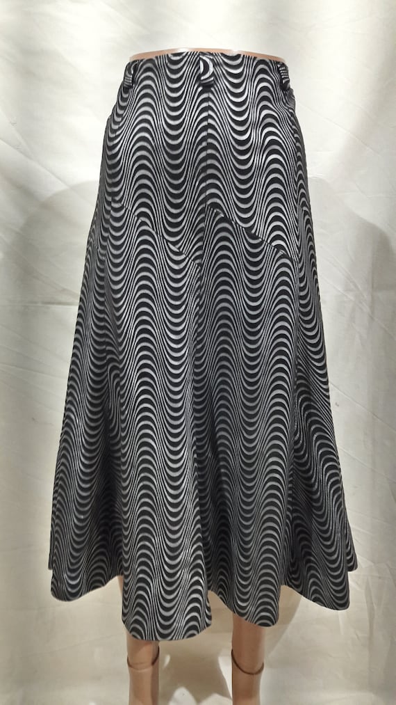 A delightful leather skirt with an abstract patter