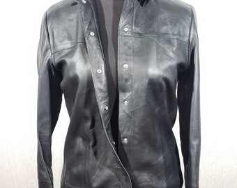 Veste En Cuir D’agneau Véritable Pour Homme – Style Biker, Boutons Pression, Fait Main, Nombreuses Tailles