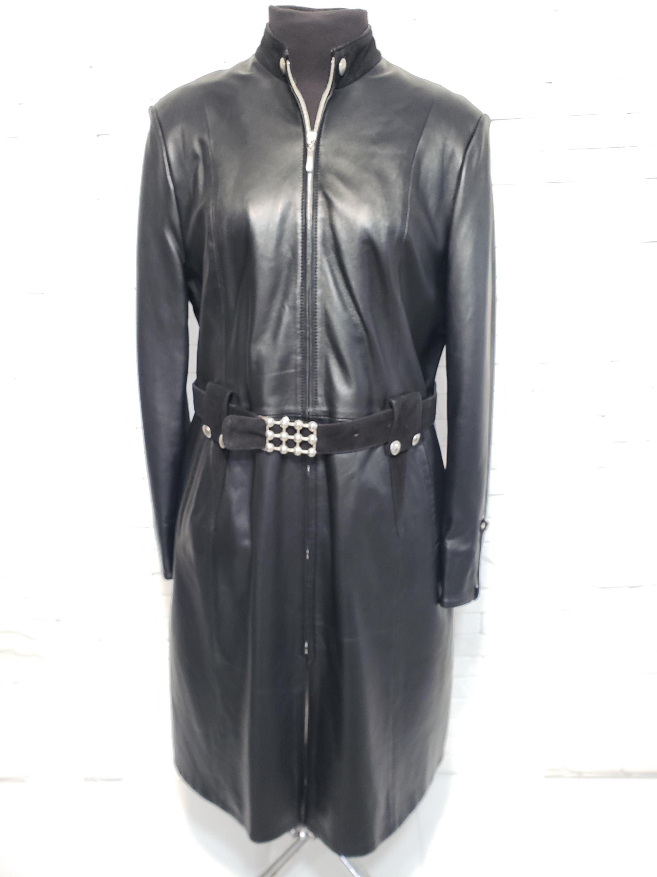 Trench En Cuir Véritable Noir Pour Femme - Longueur Midi - Toutes Tailles - Neuf étiqueté