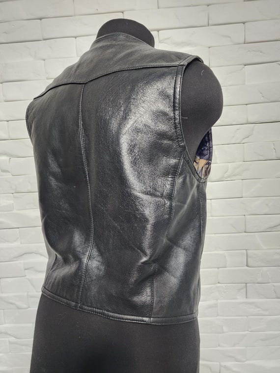 Genuine Leather Vest: Black Waistcoat View 5