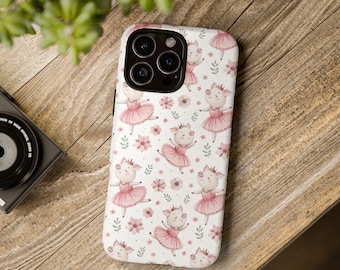 Ballet Pig Phone Case, Cute Animal Phone Cover, Gift for Dancers, Ballet Lover's Accessory, Floral Ballerina Case