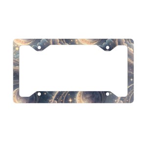 Galaxy-Themed Metal License Plate Frame, Cosmic Car Decor, Astronaut Gift, Unique Automotive Accessories, Space Lover Gift