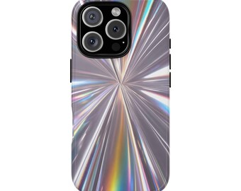Faux Holographic Background Phone Case, Y2K Vibes Phone Case