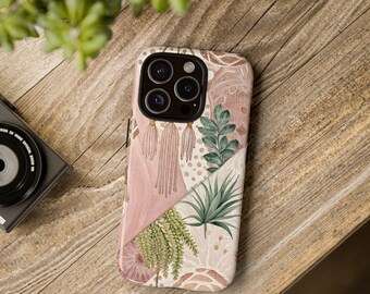 Boho Plants Phone Case - Tough Cases, Nature Inspired, Eco-Friendly, Boho Design, Gift for Her