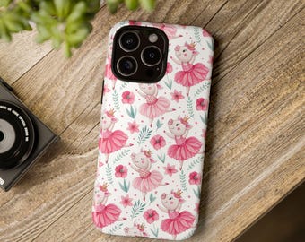 Ballet Pig Phone Case, Cute Animal Phone Cover, Gift for Dancers, Ballet Lover's Accessory, Floral Ballerina Case