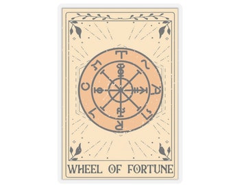 Tarot Stickers Wheel of Fortune Tarot Card Sticker Laptop Stickers, Tumbler Stickers