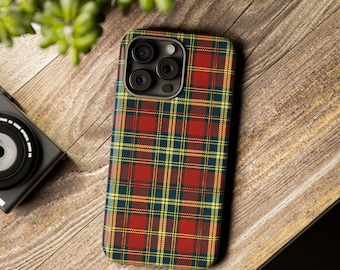 Plaid Phone Cases, Vintage Style, Fall Aesthetic, Traditional Christmas Phone Case